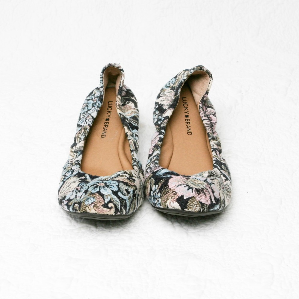 Lucky Brand Women's Floral Ballet Flats - Size 10 (Like New)